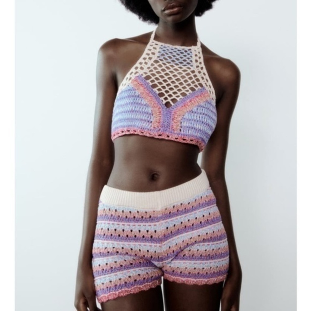 New Zara | Coord Set Cute Crop Top & Highrise Short